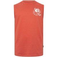BadRhino Men's Tattoo Dog Graphic Muscle Vest in Orange | Size: 2XL