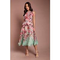 Coast Women's Organza Floral Midi Skirt in Sage | Size: 12