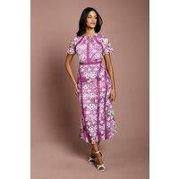 Coast Women's Petite Printed Lace Midi Pencil Dress in Ivory | Size: 4