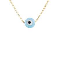 Latelita Women's Evil Eye Mini Opalite Pendant Necklace Gold in Blue