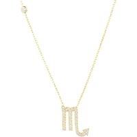 Latelita Women's Zodiac Star Sign Pendant Necklace Gold Scorpio in White