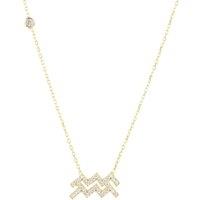 Latelita Women's Zodiac Star Sign Pendant Necklace Gold Aquarius in White