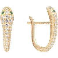 Latelita Women's Snake Huggie Hoops Gold in White