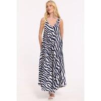 Liquorish Women's Zebra Print Maxi Swing Dress