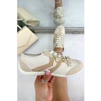 Love Lemonade Women's Sparkly Charm Horizon Trainers in Nude | Size: 6