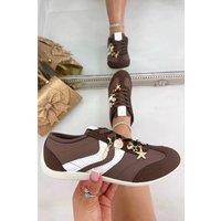 Love Lemonade Women's Sparkly Charm Horizon Trainers in Brown | Size: 5