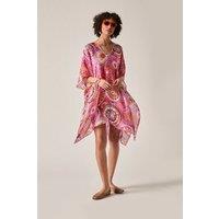 James Lakeland Women's Pink Mandala Print Kaftan