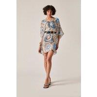 James Lakeland Women's Beige Mandala Print Kaftan