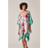 James Lakeland Women's Green Floral Mosaic Kaftan