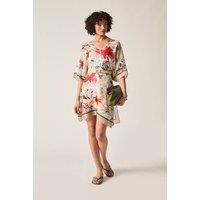 James Lakeland Women's Beige Floral Mosaic Kaftan
