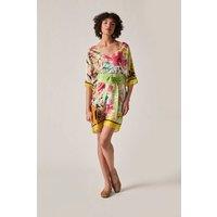 James Lakeland Women's Yellow Floral Mosaic Kaftan