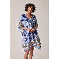 James Lakeland Women's Blue Petal Mosaic Kaftan