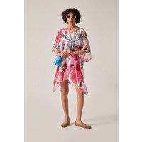 James Lakeland Women's Red Floral Sketch Kaftan