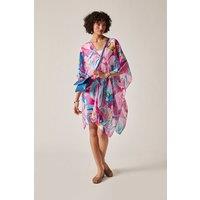 James Lakeland Women's Pink Abstract Floral Kaftan