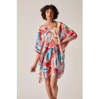 James Lakeland Women's Red Abstract Floral Kaftan