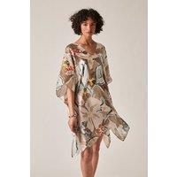 James Lakeland Women's Beige Abstract Floral Kaftan