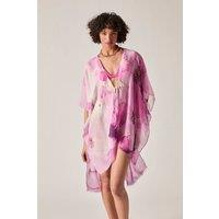 James Lakeland Women's Pink Watercolour Floral Kaftan