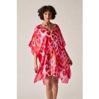 James Lakeland Women's Red Heart Print Kaftan