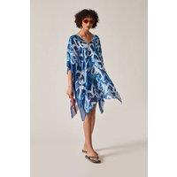 James Lakeland Women's Blue Heart Print Kaftan