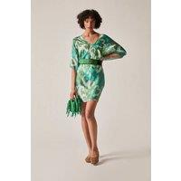 James Lakeland Women's Green Heart Print Kaftan