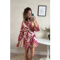 Style Cheat Women's Myla Red Mini Tie Shirt Dress | Size: 10