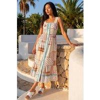 Roman Women's Petite Ric Rac Strappy Midi Dress in Ivory | Size: 18