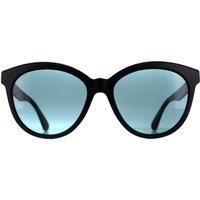 Serengeti Women's Round Matte Black Saturn Polarized Petrol Blue Endee