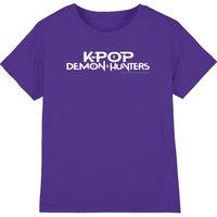 Netflix Kpop Demon Hunters White Logo Kids T-Shirt, Purple | Size: 5-6 Years