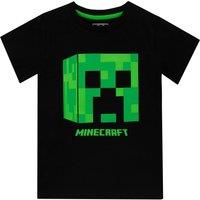 Minecraft Boy's Creeper Gaming T-Shirt in Black | Size: 8-9 Years