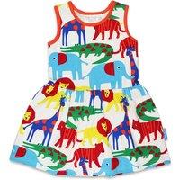 Toby Tiger Girl's Safari Print Summer Dress | Size: 18-24 m