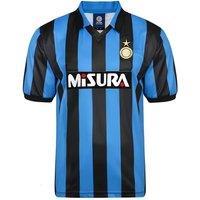 Inter Milan Men's Mens Retro Score Draw Internazionale 1990 Football Shirt in Black | Size: XL