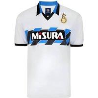 Inter Milan Men's Mens Retro Score Draw Internazionale 1990 Away Football Shirt in White | Size: Medium