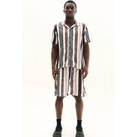 ELAINA FASHION Men's Premium Matching Shirt & Shorts Set in Beige | Size: Large