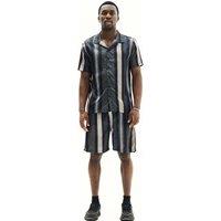 ELAINA FASHION Men's Premium Matching Shirt & Shorts Set in Navy | Size: Medium