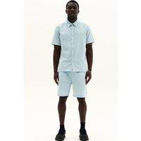 ELAINA FASHION Men's Short Sleeve Shirt & Shorts Co-Ord Set in Light Blue | Size: Medium