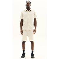 ELAINA FASHION Men's Short Sleeve Shirt & Shorts Co-Ord Set in Beige | Size: Medium