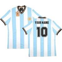 Argentina Men's Mens False Nein Home Vintage Shirt Your Name in Blue | Size: XL