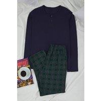 WOVCOR Men's 2 Piece Button Down Collar Knit Pajama Set | Size: Small
