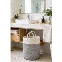 ExtraStar Two-Tone Cotton Rope Basket in Grey