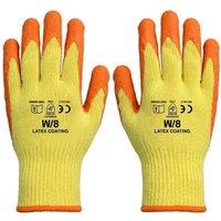 DECORE4U LTD Latex Coated Work Gloves Size 8 Grip Safety Durable Comfort