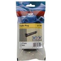 JCP CONSTRUCTION PRODUCTS Brown Wall Plugs 7.0 x 37mm - Pack of 50 - Box of 250