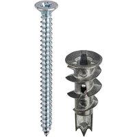 Unifix Twister 2 Plasterboard Anchor - 50mm - Box of 100 in Silver