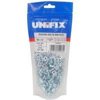 Unifix Mushroom Head Roofing Bolts Nuts BZP M6 x 20 - Box of 700 in Silver