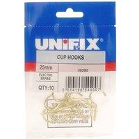 Unifix Cup Hooks Electro Brass - 25mm - Box of 50 in Gold