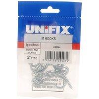 Unifix M Hooks Bzp - 8G X 55Mm - Box of 50 in Silver