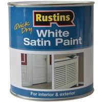 Rustins Quick Dry White Satin Paint 1 Litre | Size: 1L
