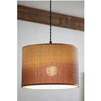 ValueLights Mollie Ombre Natural Bamboo Drum EasyFit Ceiling Pendant Lamp Shade in Brown