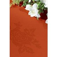 Vision Polyester Rose Design Tablecloth in Terracotta | Size: 229 cm x 229 cm
