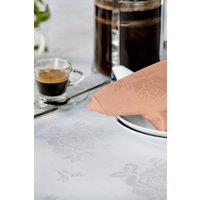 Vision Polyester Rose Design Coloured Napkin in Peach | Size: 41 cm x 41 cm