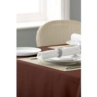 Vision Polyester Plain Coloured Tablecloth in Dark Brown | Size: 137 cm x 137 cm